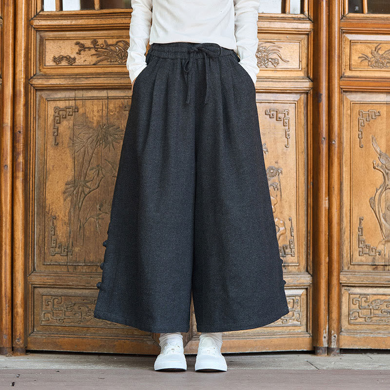 Pantalon thermique en velours côtelé pour homme, jambes larges, avec poches, motif grenouille chinoise Buddha Stones Winter - image 2