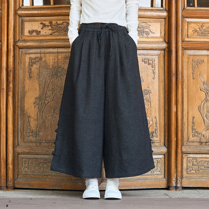 Pantalon thermique en velours côtelé pour homme, jambes larges, avec poches, motif grenouille chinoise Buddha Stones Winter - image 2