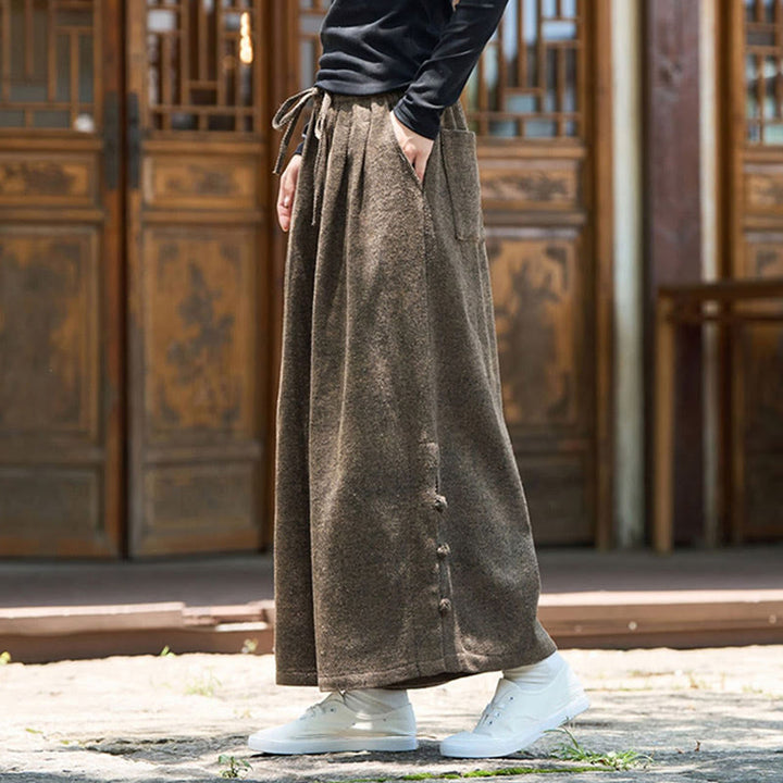 Pantalon thermique en velours côtelé pour homme, jambes larges, avec poches, motif grenouille chinoise Buddha Stones Winter - image 12