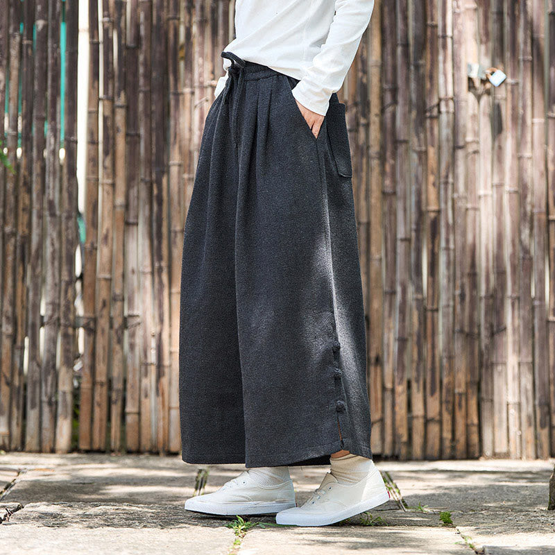 Pantalon thermique en velours côtelé pour homme, jambes larges, avec poches, motif grenouille chinoise Buddha Stones Winter - image 5