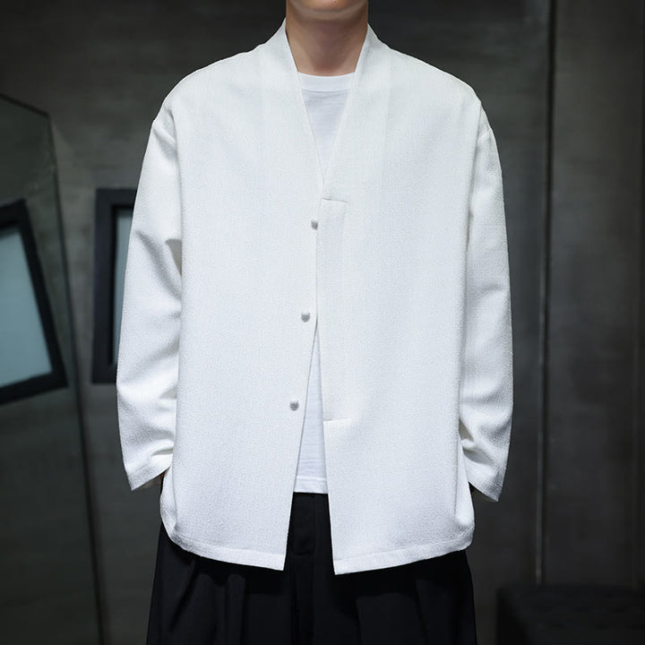 Veste homme à manches longues, couleur unie , Buddha Stones, printemps/automne - Blanc - US/UK/AU46，EU56 (5XL) - image 12