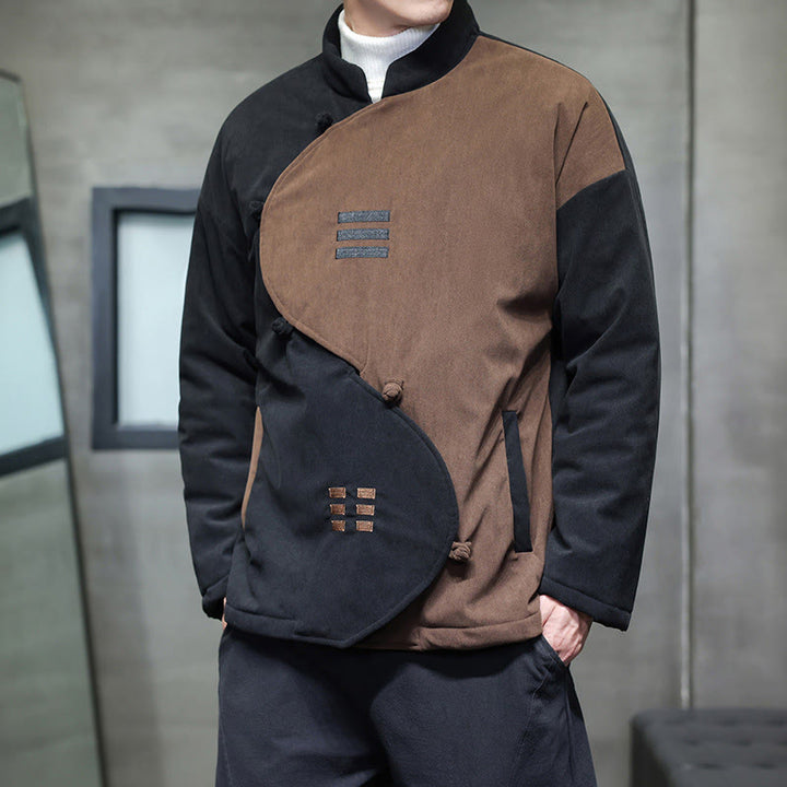 Veste homme à manches longues en velours côtelé, motif Yin Yang Tai Chi, avec poches, inspirée des Buddha Stones - image 2