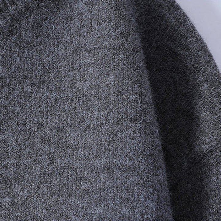 Pull en maille chaude à manches longues pour homme, orné de boutons et de Buddha Stones, col rond. - image 5