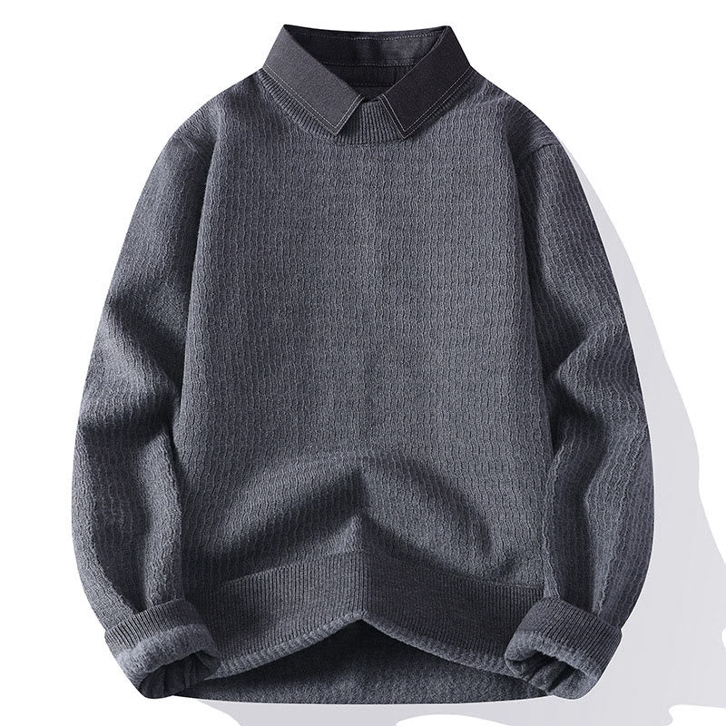 Pull en maille chaud à manches longues pour homme, motif Buddha Stones, col montant, hiver. - Gris - US/UK/AU44，EU54 (4XL) - image 8