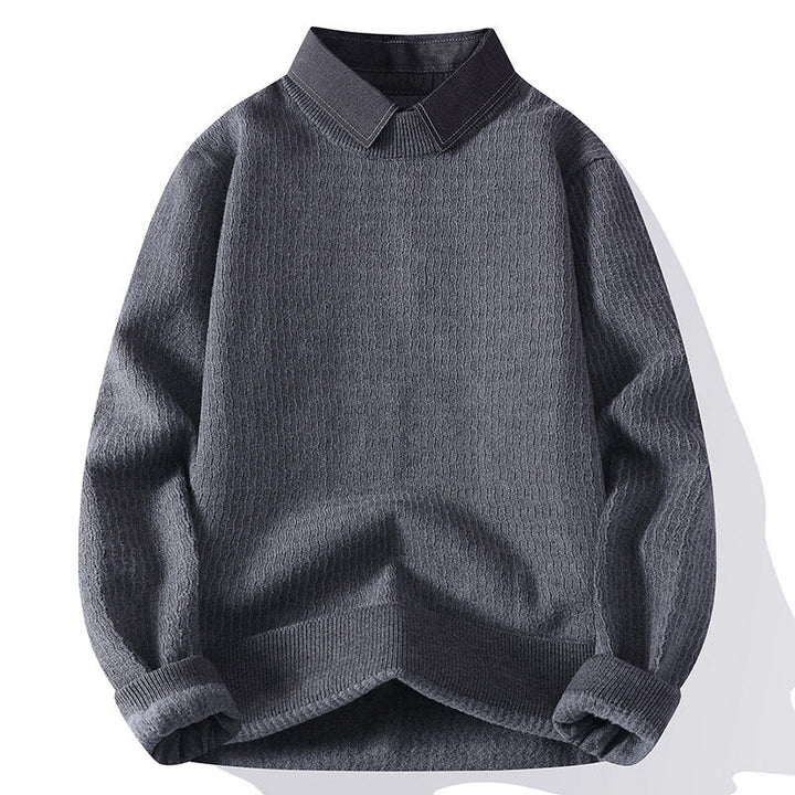 Pull en maille chaud à manches longues pour homme, motif Buddha Stones, col montant, hiver. - Gris - US/UK/AU44，EU54 (4XL) - image 8