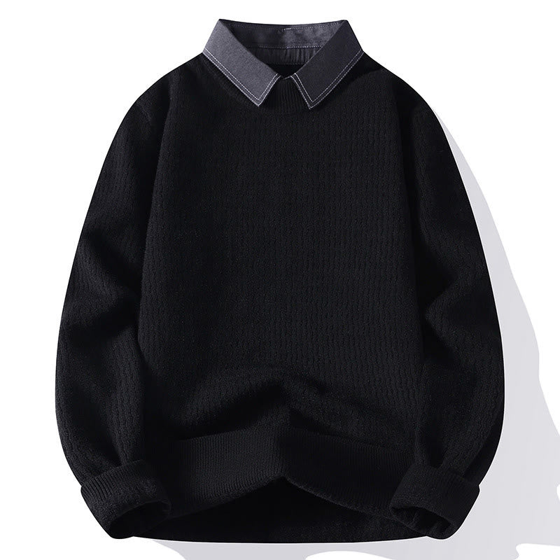 Pull en maille chaud à manches longues pour homme, motif Buddha Stones, col montant, hiver. - Noir - US/UK/AU44，EU54 (4XL) - image 9