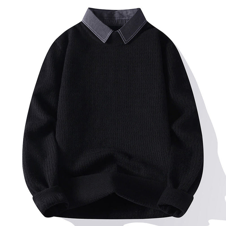 Pull en maille chaud à manches longues pour homme, motif Buddha Stones, col montant, hiver. - Noir - US/UK/AU44，EU54 (4XL) - image 9