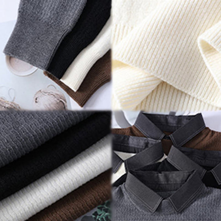 Pull en maille chaud à manches longues pour homme, motif Buddha Stones, col montant, hiver. - image 11