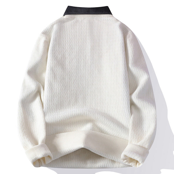 Pull en maille chaud à manches longues pour homme, motif Buddha Stones, col montant, hiver. - image 3