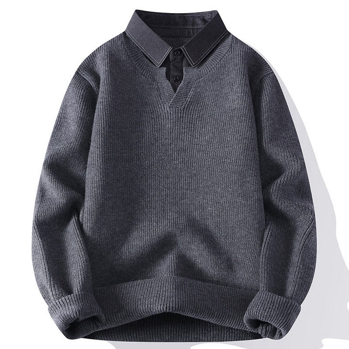 Pull en maille chaude à manches longues pour homme, motif Buddha Stones, col montant noir - Gris - US/UK/AU44，EU54 (4XL) - image 0