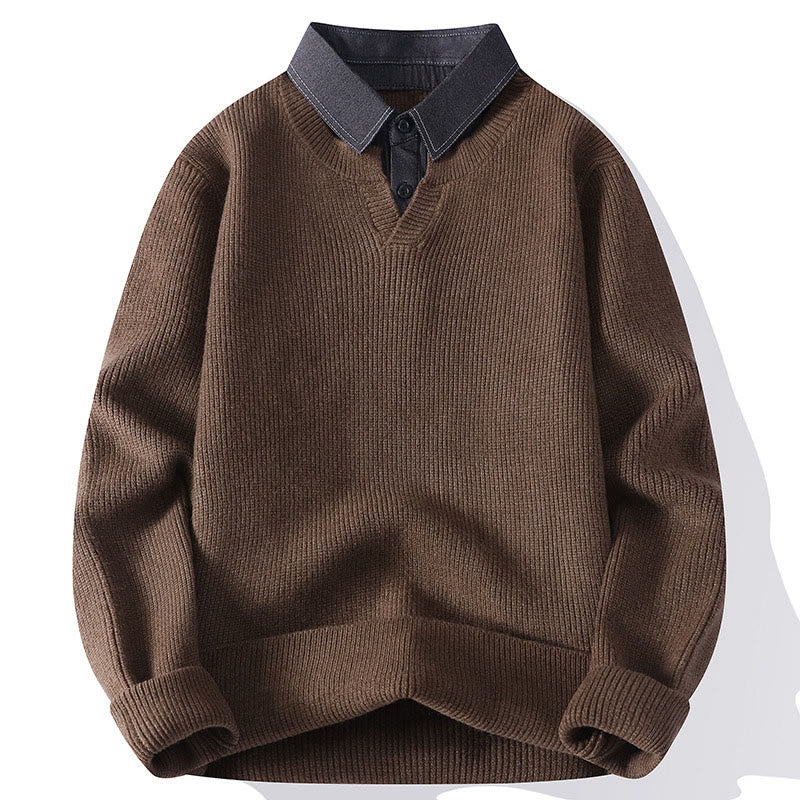 Pull en maille chaude à manches longues pour homme, motif Buddha Stones, col montant noir - Terre de sienne - US/UK/AU44，EU54 (4XL) - image 7