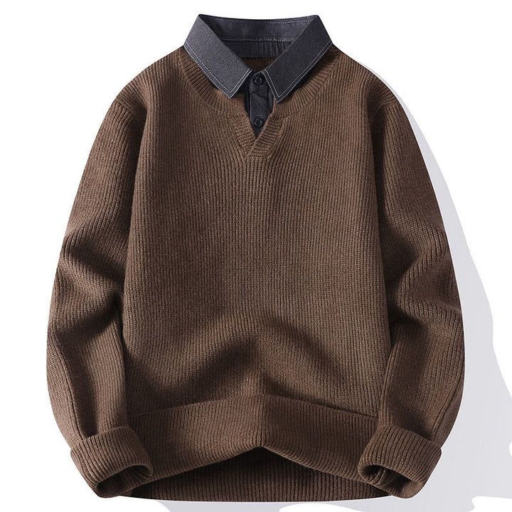 Pull en maille chaude à manches longues pour homme, motif Buddha Stones, col montant noir - Terre de sienne - US/UK/AU44，EU54 (4XL) - image 7