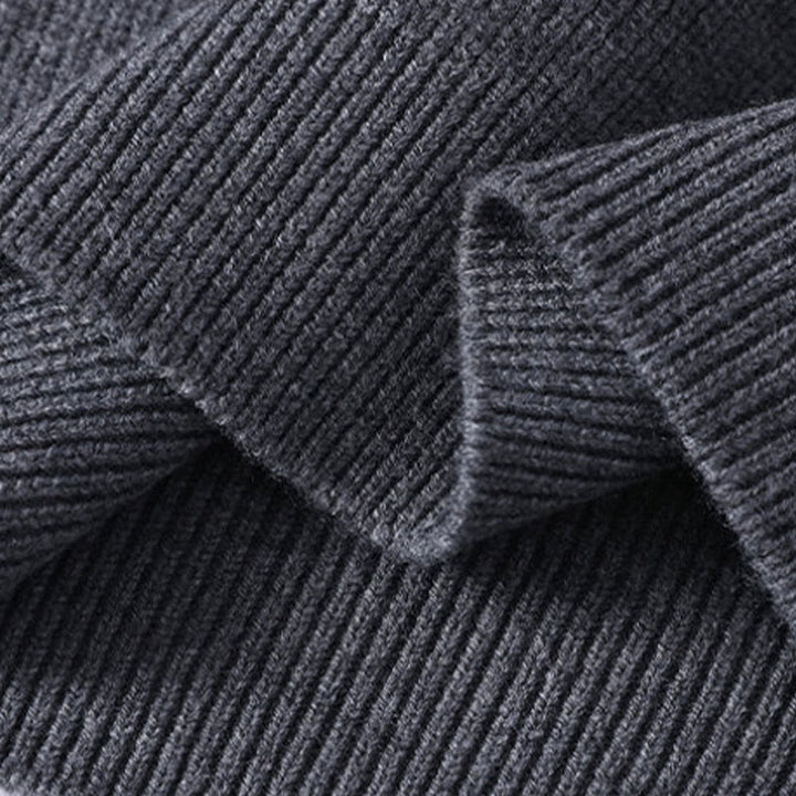 Pull en maille chaude à manches longues pour homme, motif Buddha Stones, col montant noir - image 5