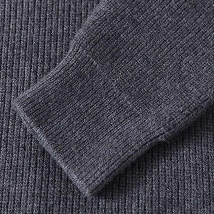 Pull en maille chaude à manches longues pour homme, motif Buddha Stones, col montant noir - image 4