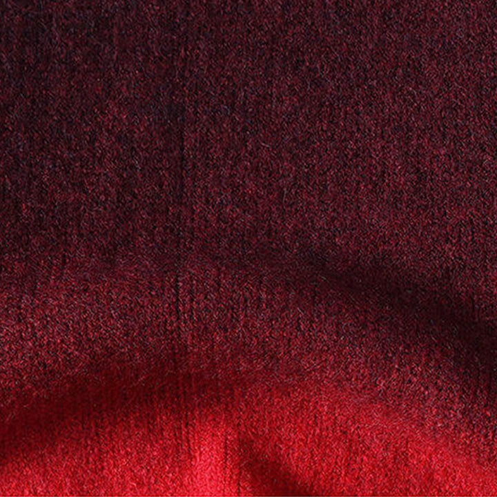 Pull en maille chaude à manches longues pour homme, col montant, motif dégradé de couleurs, Buddha Stones - image 6