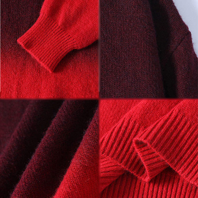 Pull en maille chaude à manches longues pour homme, col montant, motif dégradé de couleurs, Buddha Stones - image 9