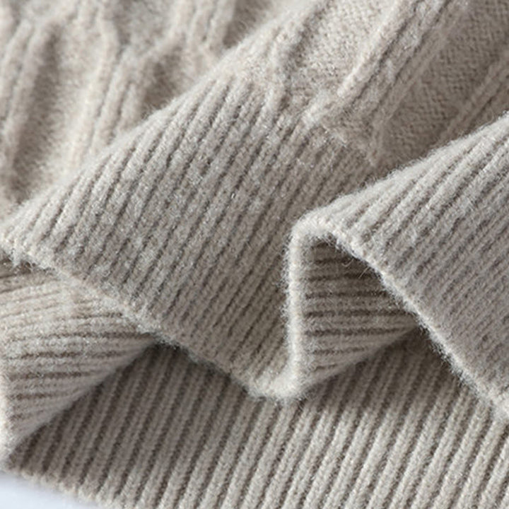 Pull en maille chaude à manches longues pour homme, motif rayures noires et col montant , Buddha Stones - image 7