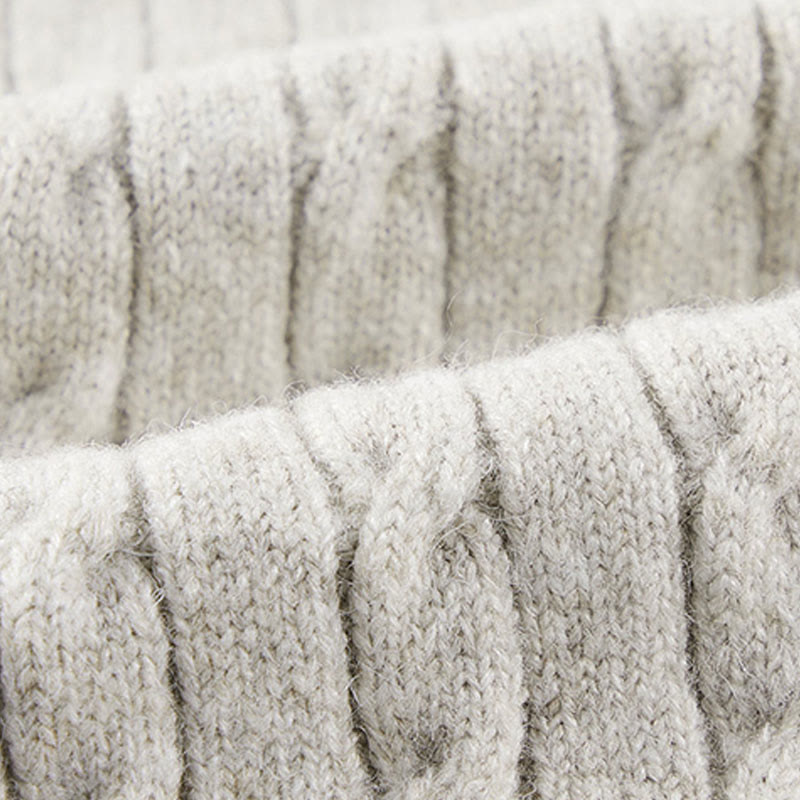 Pull en maille chaude à manches longues pour homme, col rond, trois boutons, motif torsadé, Buddha Stones - image 10