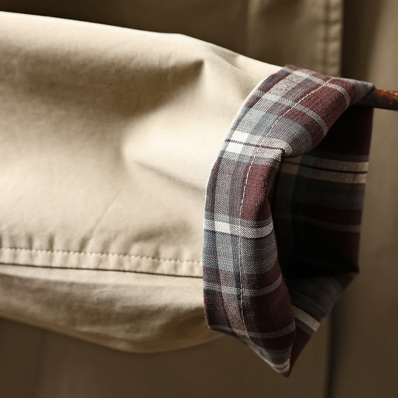 Veste mi-longue en coton à manches longues et poches, ornée de boutons et de Buddha Stones - image 11