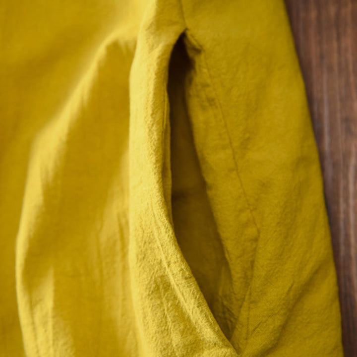 Veste thermique femme en coton uni à manches longues et poches, ornée de boutons grenouille, de la Buddha Stones Winter - image 7