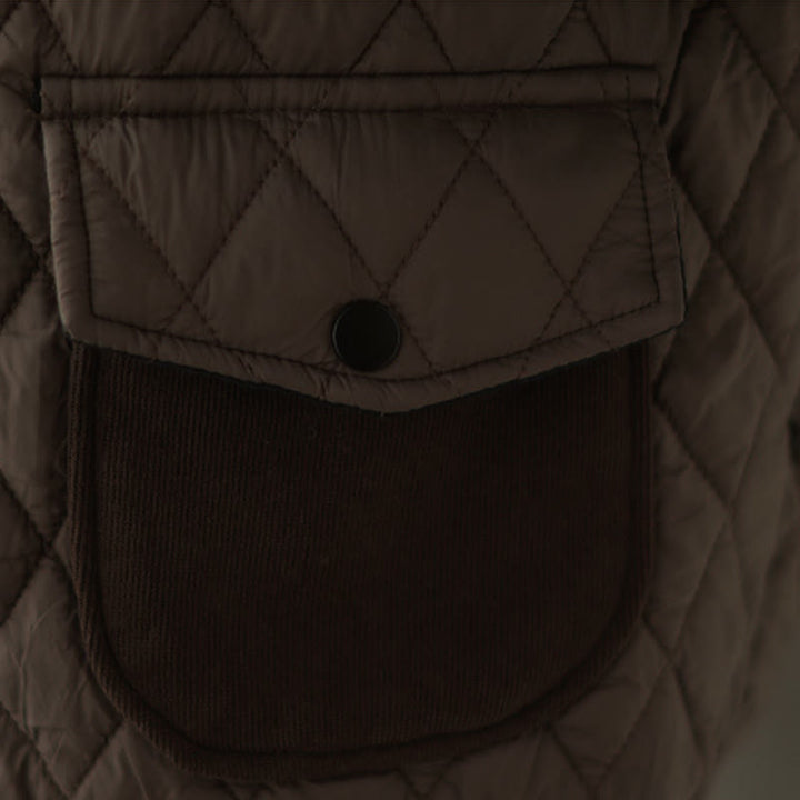 Veste épaisse à manches longues pour femme, motif diamant Buddha Stones, avec poches - image 9