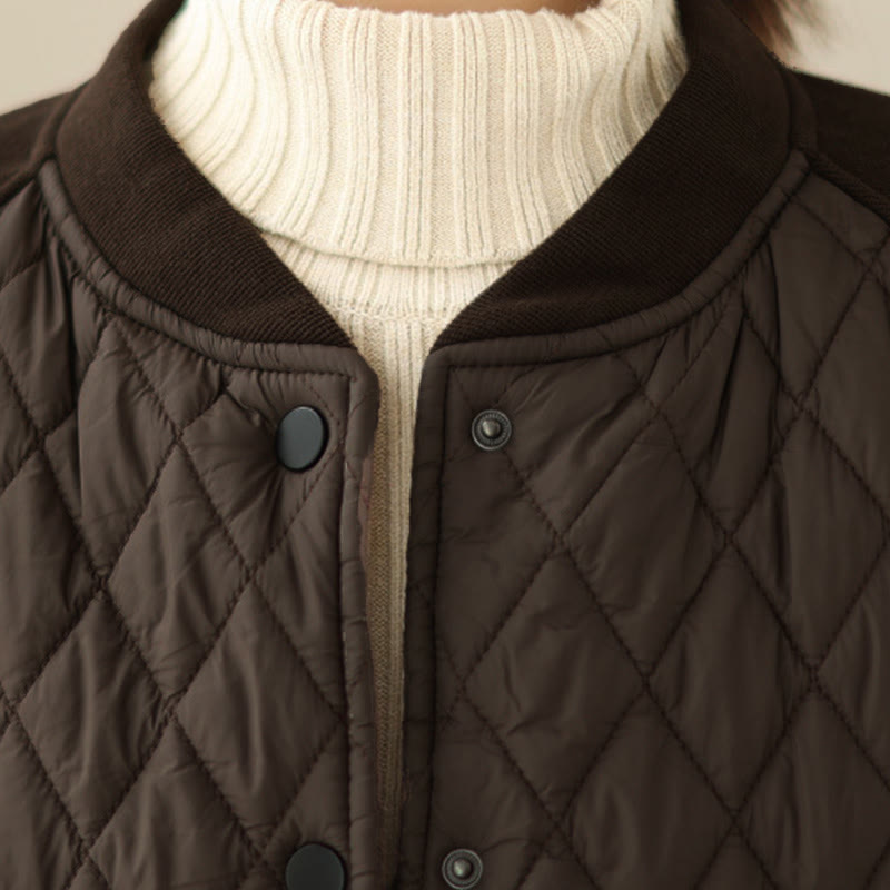 Veste épaisse à manches longues pour femme, motif diamant Buddha Stones, avec poches - image 6