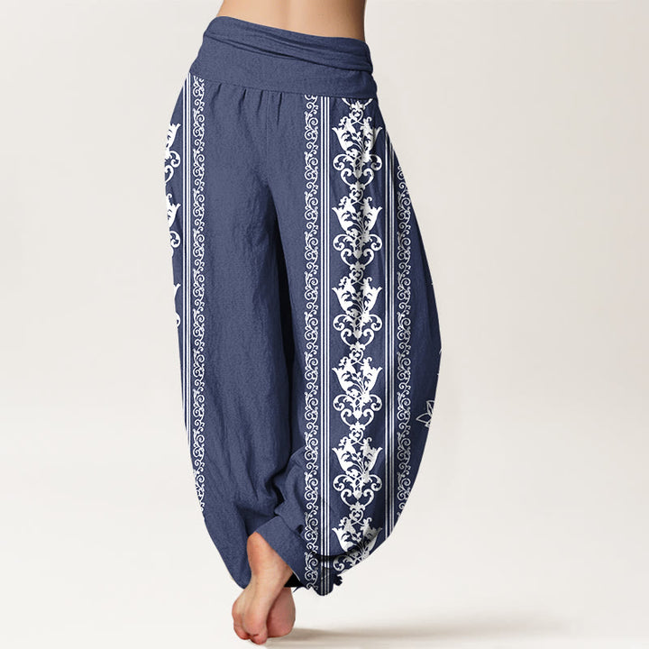 Pantalon sarouel taille élastique pour femme, motif Buddha Stones, pur coton, fleurs de lotus, double Dorje, Vajra, Namaste, Om - image 15
