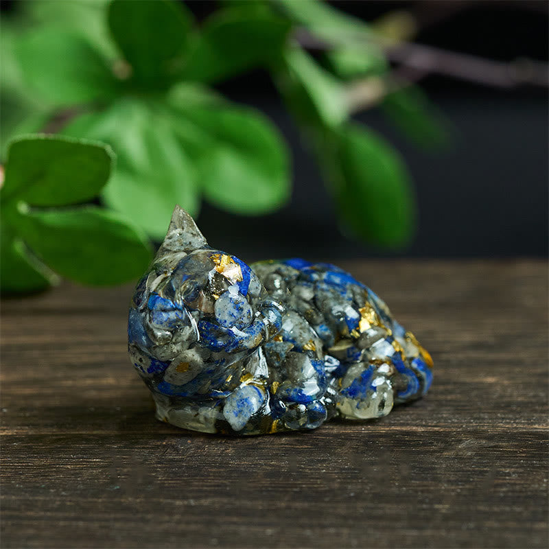 Buddha Stones, éclats de cristal, résine époxy, petit chat, décoration positive  - image 3