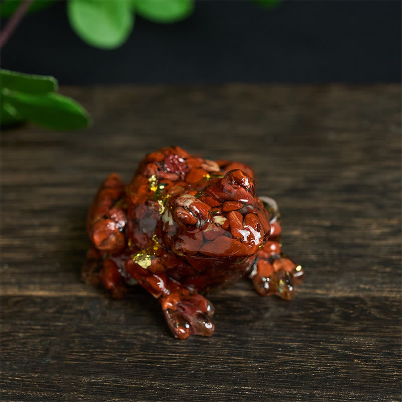 Statue décorative de petite grenouille en résine cristal et Buddha Stones, inspirée de la passion - image 1