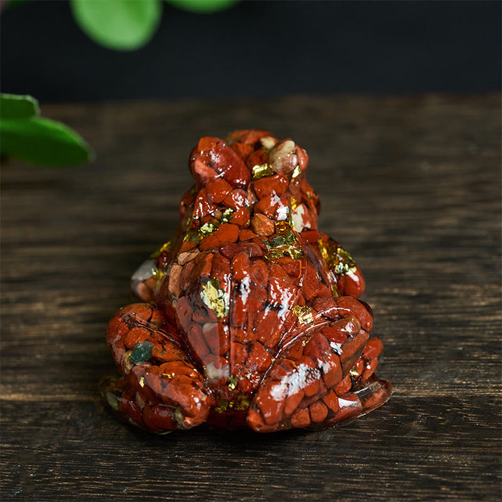 Statue décorative de petite grenouille en résine cristal et Buddha Stones, inspirée de la passion - image 3
