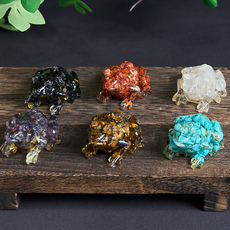 Statue décorative de petite grenouille en résine cristal et Buddha Stones, inspirée de la passion - image 37