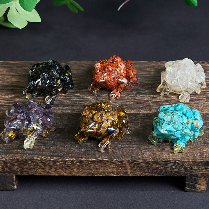 Statue décorative de petite grenouille en résine cristal et Buddha Stones, inspirée de la passion - image 37