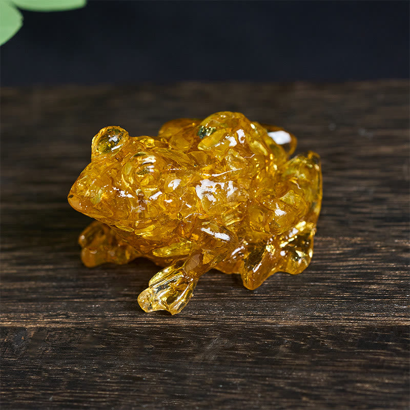 Statue décorative de petite grenouille en résine cristal et Buddha Stones, inspirée de la passion - Décorations en citrine (65*55*38 mm) - image 34