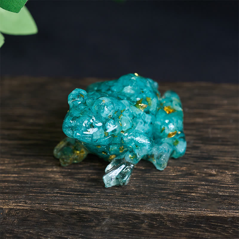 Statue décorative de petite grenouille en résine cristal et Buddha Stones, inspirée de la passion - Aigue-marine (65*55*38 mm) - image 31