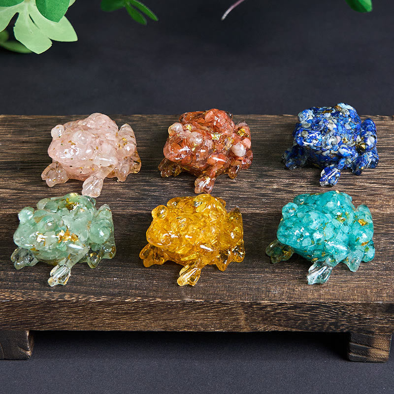 Statue décorative de petite grenouille en résine cristal et Buddha Stones, inspirée de la passion - image 38