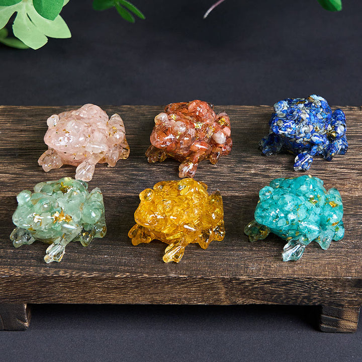 Statue décorative de petite grenouille en résine cristal et Buddha Stones, inspirée de la passion - image 38