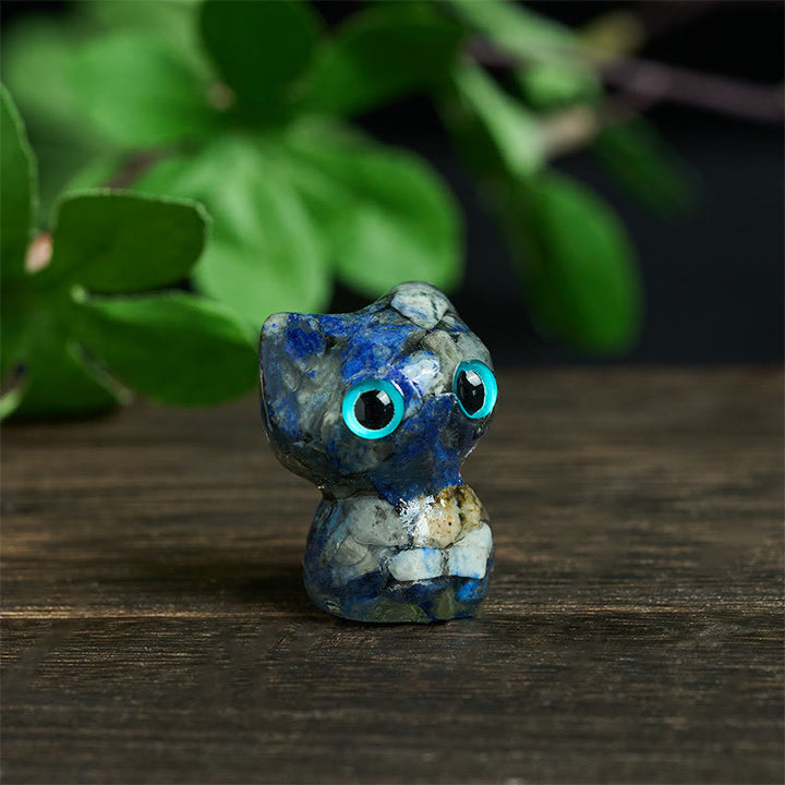 Statuette décorative de purification en résine cristalline et Buddha Stones , représentant un petit chat. - image 4