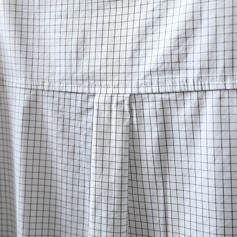 Chemise en coton à manches longues pour femme, à carreaux, avec boutons contrastants et motif Buddha Stones - image 13