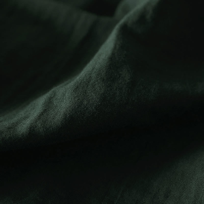 Chemise en coton à manches longues pour femme, ornée de Buddha Stones et de boutons contrastés sur les poches. - image 10