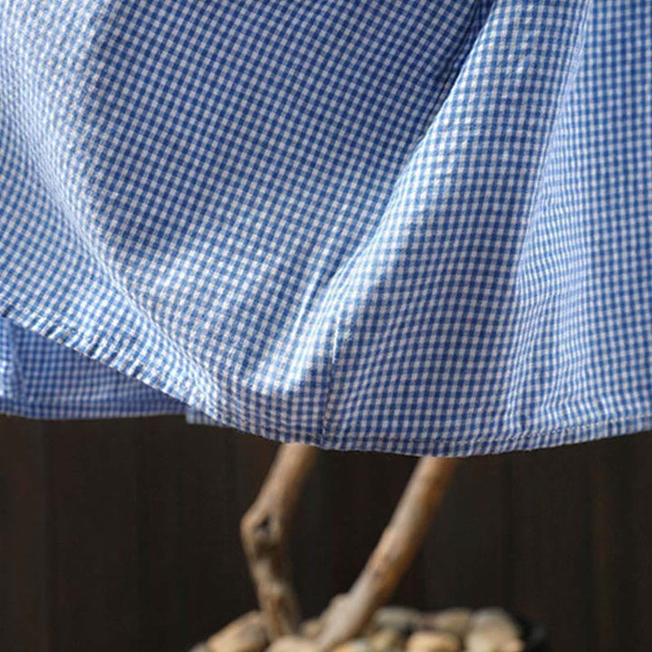 Chemise en coton à petits carreaux, manches longues, Buddha Stones , printemps - image 9