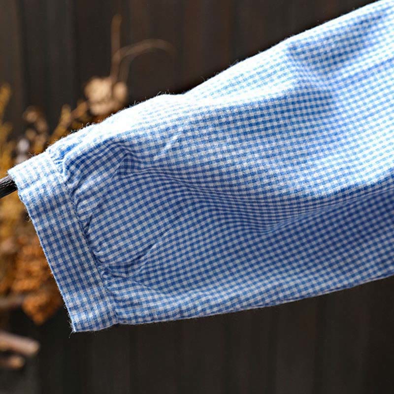 Chemise en coton à petits carreaux, manches longues, Buddha Stones , printemps - image 6