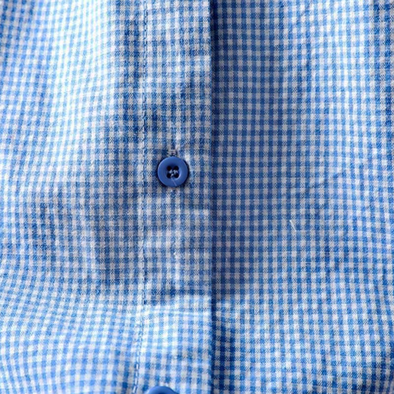 Chemise en coton à petits carreaux, manches longues, Buddha Stones , printemps - image 8