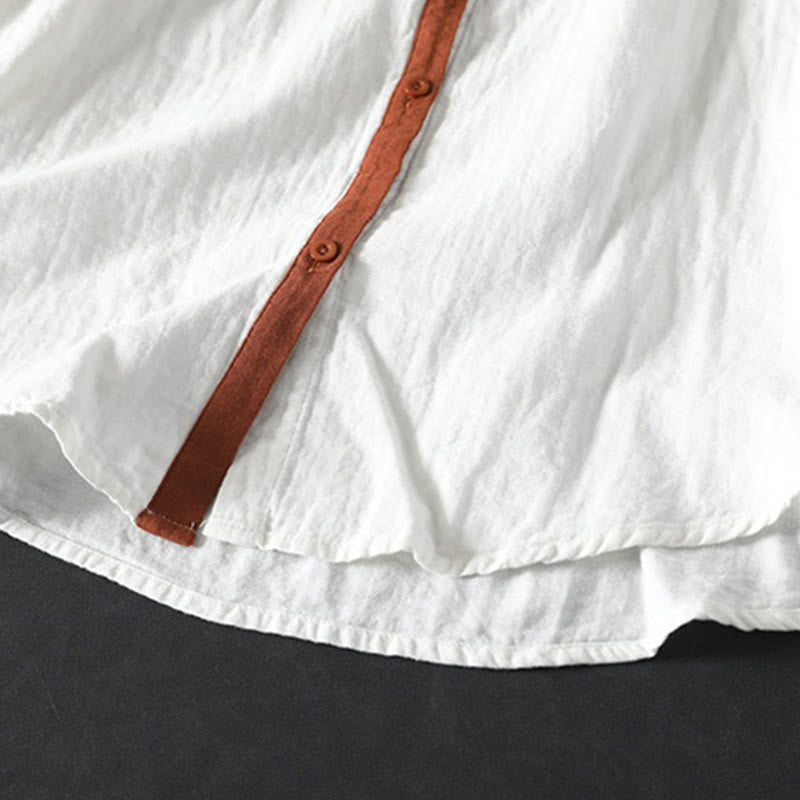 Chemise en coton à manches longues pour femme, motif Buddha Stones, boutons contrastés. - image 10