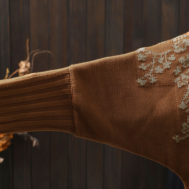 Cardigan long en coton à manches chauve-souris pour femme, orné de boutons floraux et de Buddha Stones - image 10