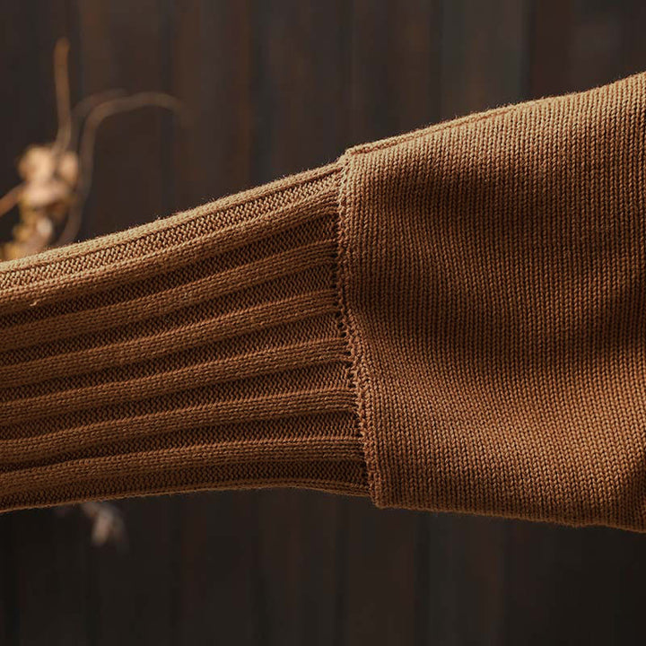 Cardigan long en coton à manches chauve-souris pour femme, orné de boutons floraux et de Buddha Stones - image 9