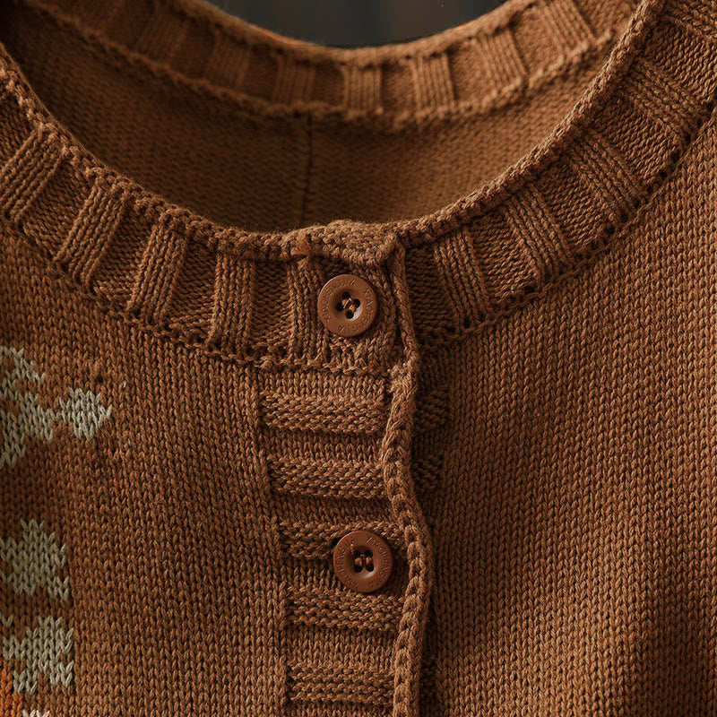 Cardigan long en coton à manches chauve-souris pour femme, orné de boutons floraux et de Buddha Stones - image 7