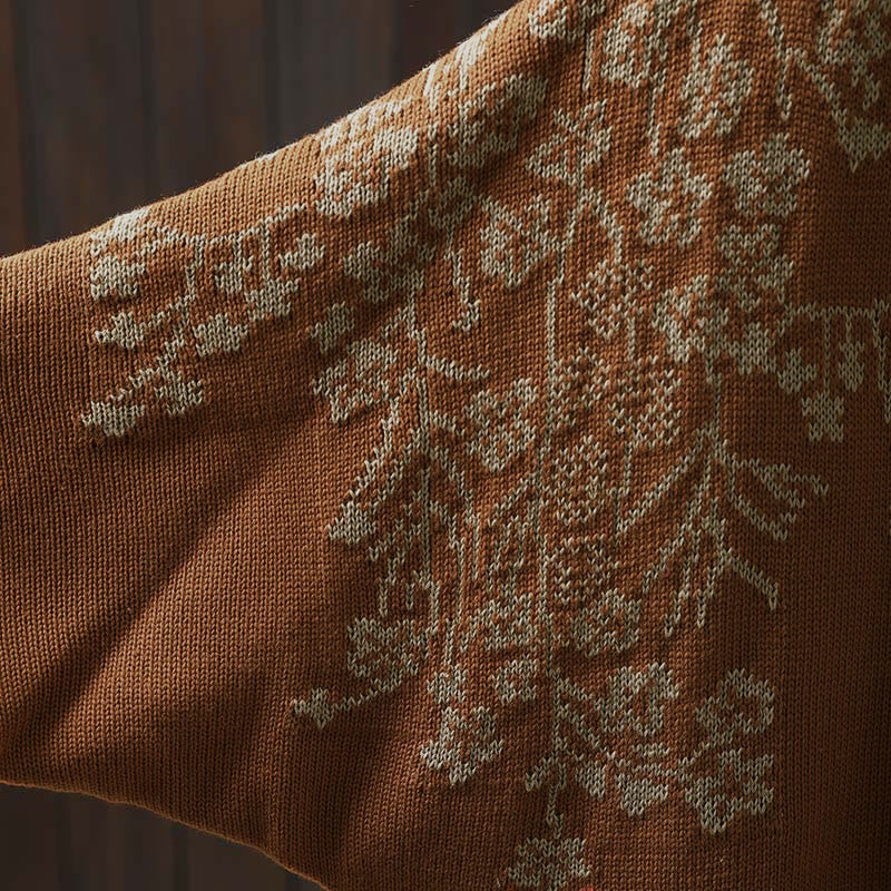 Cardigan long en coton à manches chauve-souris pour femme, orné de boutons floraux et de Buddha Stones - image 11