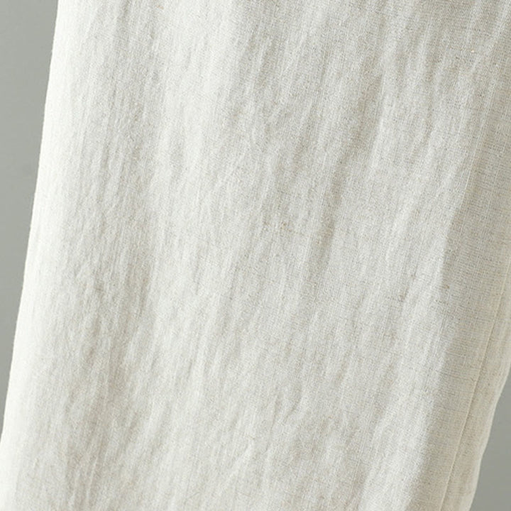 Pantalon large d'hiver pour femme en coton et lin, à cordon de serrage contrastant et poches , Buddha Stones - image 13