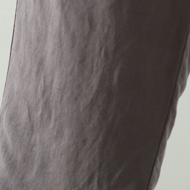 Pantalon large d'hiver pour femme en coton et lin, à cordon de serrage contrastant et poches , Buddha Stones - image 21