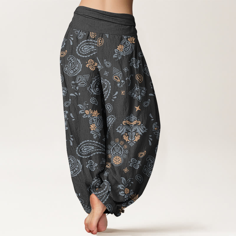 Pantalon harem femme en coton à motif cachemire vintage Buddha Stones, taille élastique - image 6
